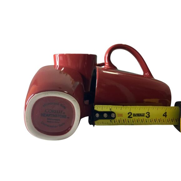 Corelle Hearthstone Red & Black Stoneware Coffee Mugs Set of 3 - Picture 2 of 8